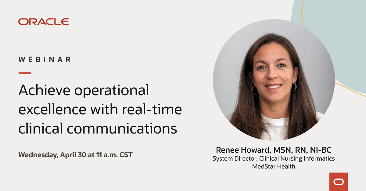 CottengimChanel's tweet photo. Register for this @OracleHealth webinar to hear how @MedStarHealth teams are leveraging real-time clinical communications to achieve better outcomes and improve operational efficiency. https://t.co/srJWiP877L https://t.co/rX7t2X7uFK