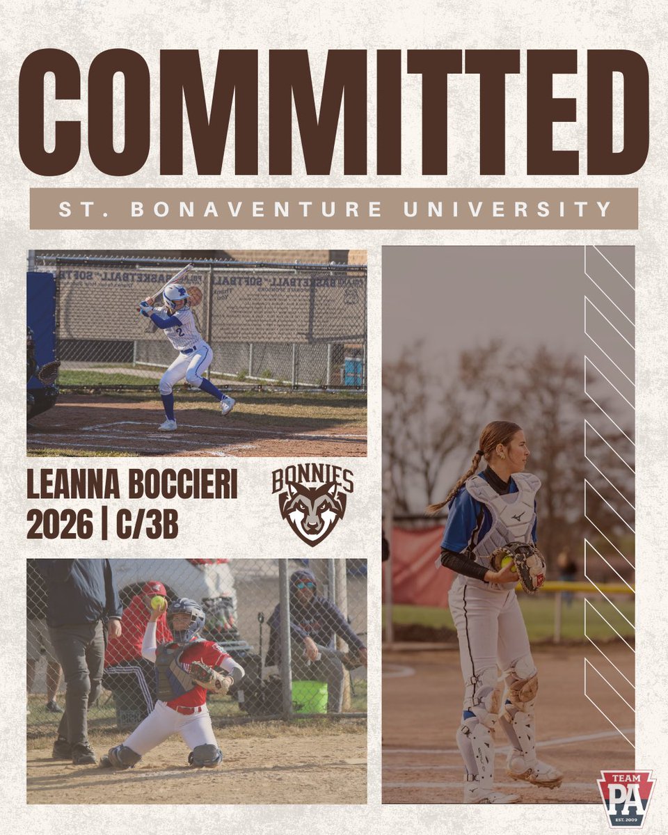 Team Pennsylvania Fastpitch (@teampafastpitch) on Twitter photo Super excited for you <a href="/LeannaBocc2026/">Leanna Boccieri</a> you will do awesome <a href="/BonniesSoftball/">Bonnies Softball</a>
We are so proud of you!
#teampaproud #commit Super excited for you <a href="/LeannaBocc2026/">Leanna Boccieri</a> you will do awesome <a href="/BonniesSoftball/">Bonnies Softball</a>
We are so proud of you!
#teampaproud #commit