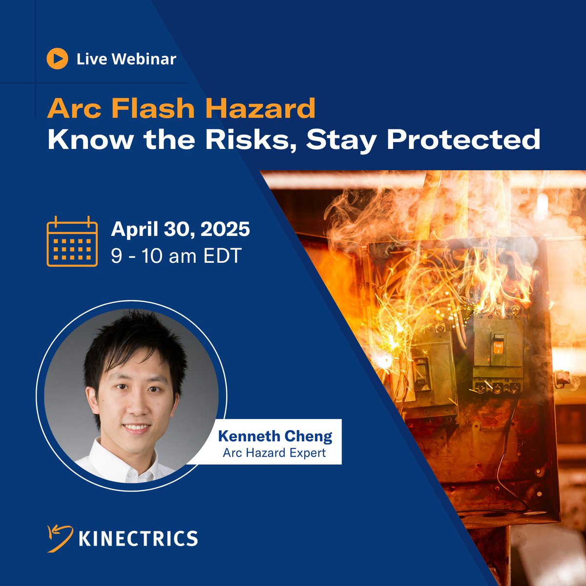 Protect your workers and ensure regulatory compliance! Join our webinar, "Arc Flash Hazard: Know the Risks &amp; Stay Protected," on April 30, 2025, from 9-10 AM EDT. Register today: kinectrics.com/media-center/e…