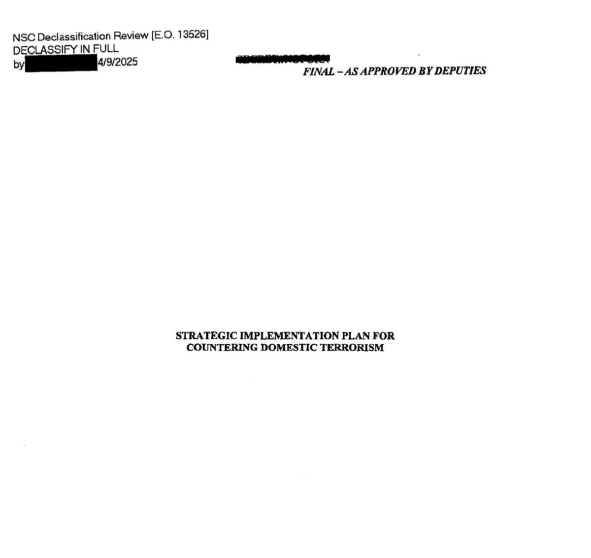 Eric_Schmitt's tweet image. Until yesterday, the Biden Administration's "Plan for Countering Domestic Terrorism" was classified.
Now, thanks to @DNIGabbard, it's public.
It's a roadmap for left-wing ideological warfare. 🧵