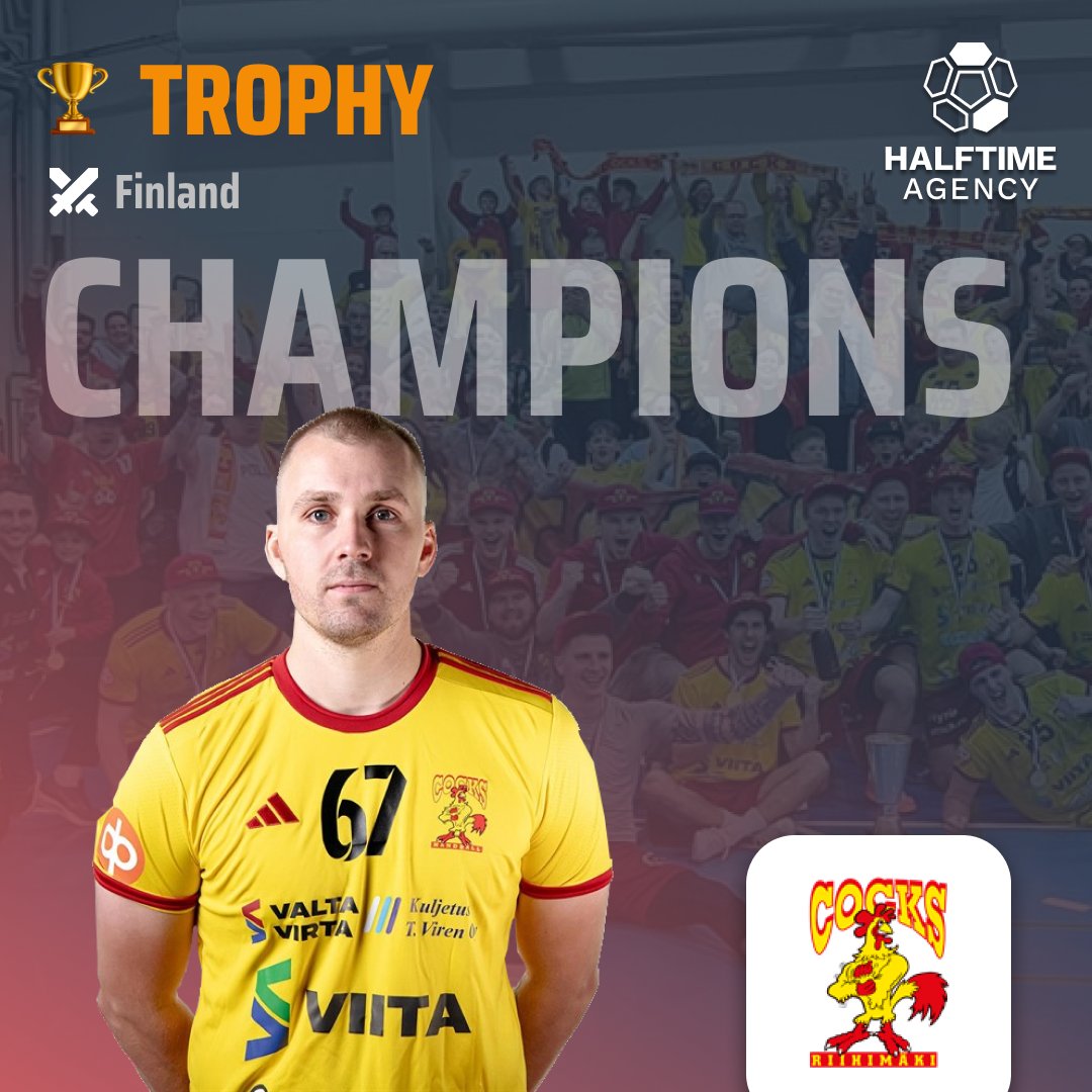 Halftime Agency (@halftime_agency) on Twitter photo Congratulation to <a href="/jarlstam67/">Albin Järlstam</a> 🇸🇪 and <a href="/RiihimakiCocks/">Riihimäen Cocks</a> 🇫🇮 on becoming new champions of Finland
#handball #rukomet #balonmano Congratulation to <a href="/jarlstam67/">Albin Järlstam</a> 🇸🇪 and <a href="/RiihimakiCocks/">Riihimäen Cocks</a> 🇫🇮 on becoming new champions of Finland
#handball #rukomet #balonmano