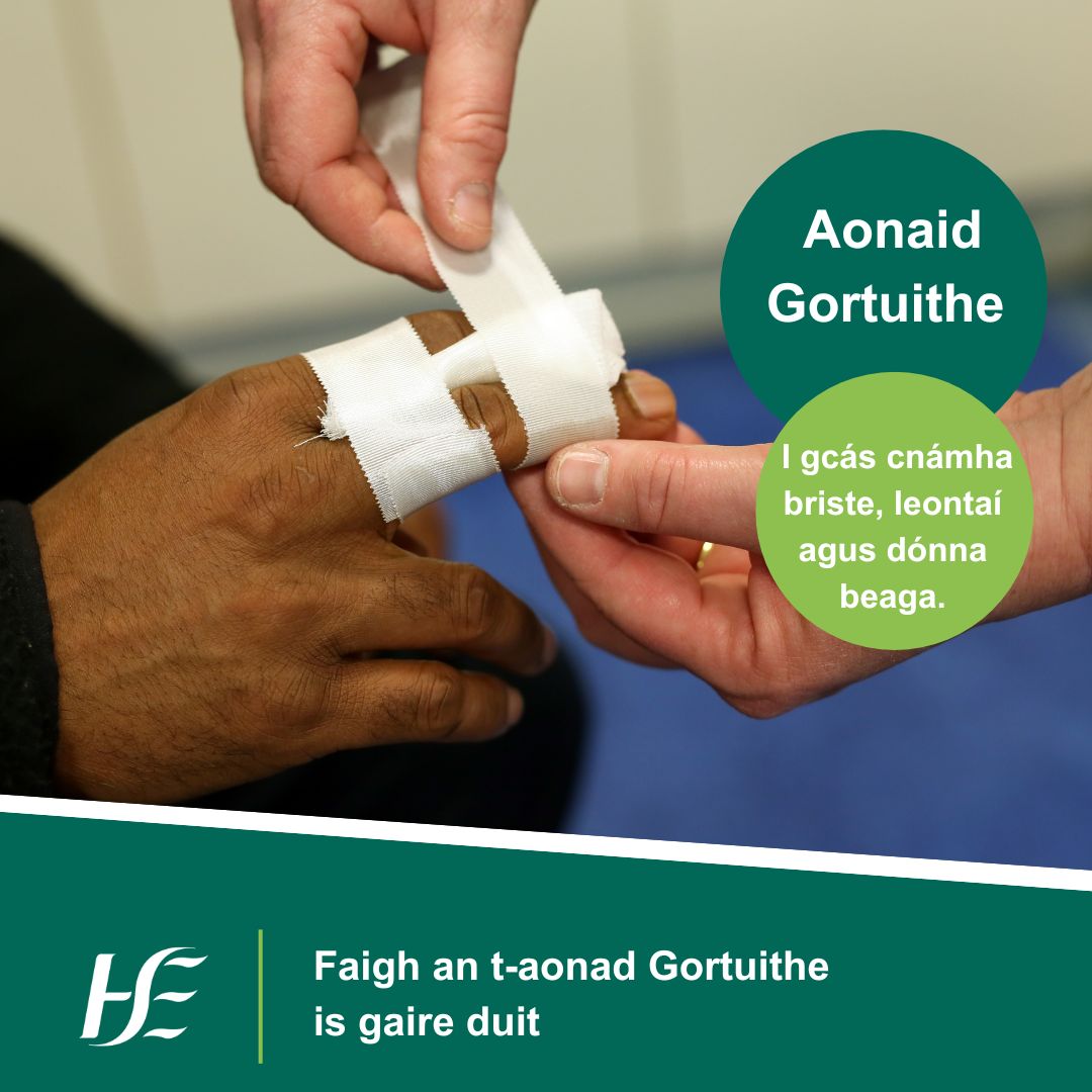 HSE Mid West (@hsemidwest) on Twitter photo TĂ©igh chuig d’Aonad Gortuithe má tá x-gha, teilgthe, cásálach, greamanna nĂł bindealán de dhĂth– ach nĂ fanacht thar oĂche san ospidĂ©al.
Oscailte go laethĂşil
<a href="/StJohnsHospLmk/">St. John's Hospital, Limerick</a> | 8am-8pm
Inis & an tAonach #InjuryUnit | 8am-8pm
#MyHealthMidwest
➡ hse.ie/injuryunits TĂ©igh chuig d’Aonad Gortuithe má tá x-gha, teilgthe, cásálach, greamanna nĂł bindealán de dhĂth– ach nĂ fanacht thar oĂche san ospidĂ©al.
Oscailte go laethĂşil
<a href="/StJohnsHospLmk/">St. John's Hospital, Limerick</a> | 8am-8pm
Inis & an tAonach #InjuryUnit | 8am-8pm
#MyHealthMidwest
➡ hse.ie/injuryunits