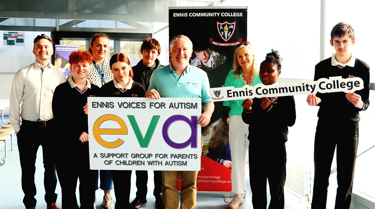 EnnisCC's tweet photo. Huge thanks to our amazing school community for raising over €500 for EVA-  Ennis Voices for Autism during #AutismAwarenessWeek! At @EnnisCC we’re helping to create a more inclusive world. 💙 #AutismAcceptance #CommunitySpirit  
@autismire @ClareFM @ClareChampion @ClareEcho https://t.co/vnty46ktVn