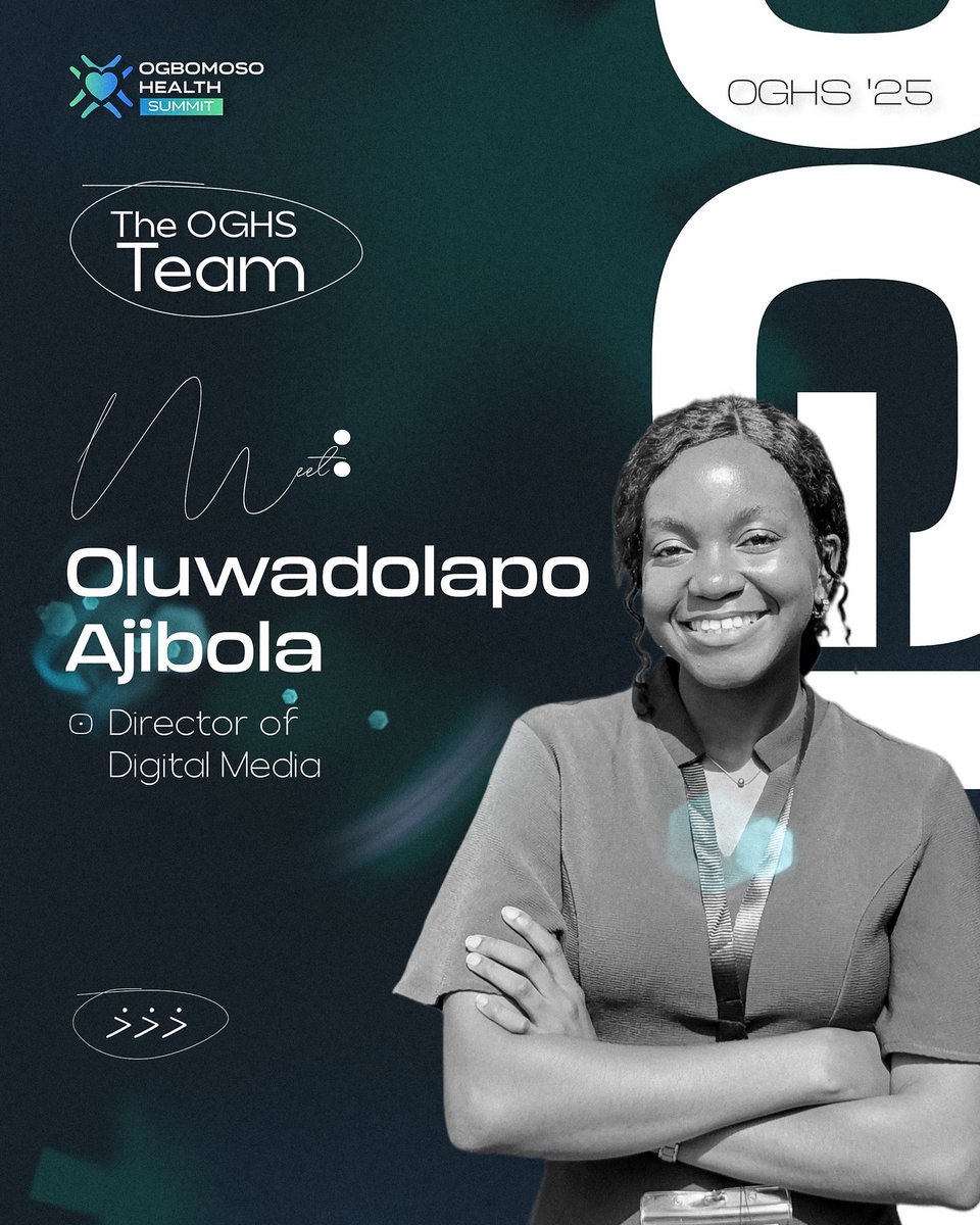 OgbomoshoHS's tweet photo. Meet Oluwadolapo Ajibola, the Director of Digital Media for #OGHS 2025! ππ
As a dedicated ambivert, she hopes to grow the Ogbomoso Health Summit brand beyond expectations. ππ
#MeetTheTeam
#OgbomosoHealthSummit https://t.co/x13Wayxcbi