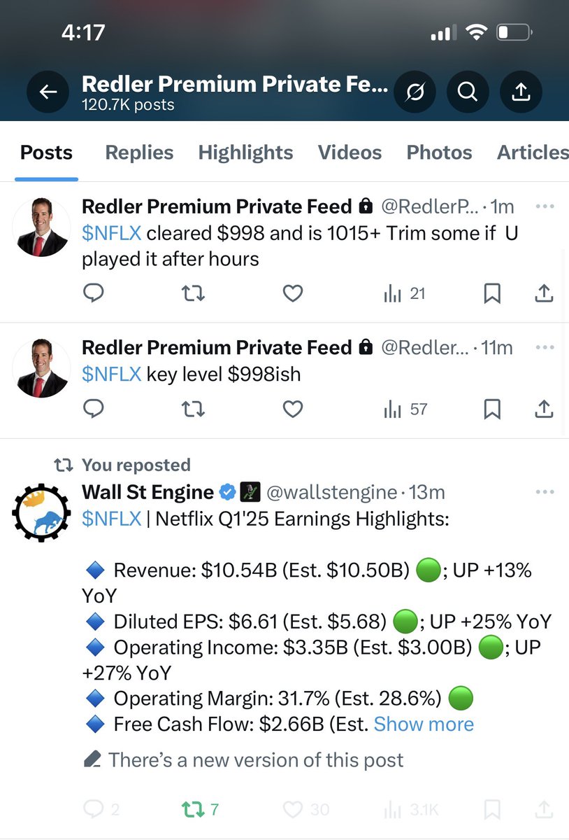It’s good to know ur levels for cash flow after hours. $nflx