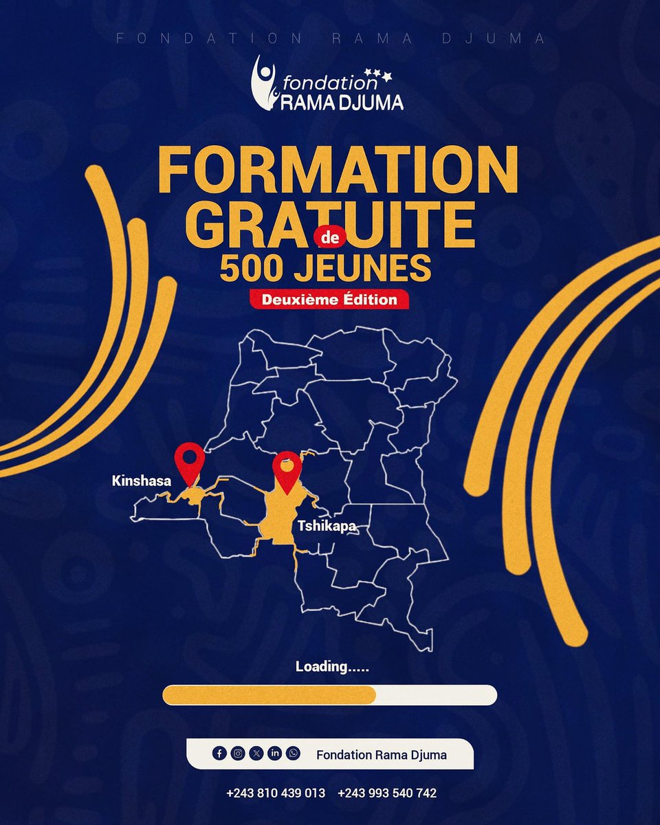 MandoRichie's tweet photo. 𝗖’𝗘𝗦𝗧 𝗢𝗙𝗙𝗜𝗖𝗜𝗘𝗟 !
La 2e édition de notre programme de formation gratuite de 500 jeunes est annoncée.
𝗞𝗶𝗻𝘀𝗵𝗮𝘀𝗮 &amp; 𝗧𝘀𝗵𝗶𝗸𝗮𝗽𝗮, préparez-vous !
@leParrainRDC @SelemaniMarina @mbuyi_don @Choix1stJo @DeniseNyakeru @AleshOfficiel @MaitreIleo @AdamBombole https://t.co/Bnna46BKph