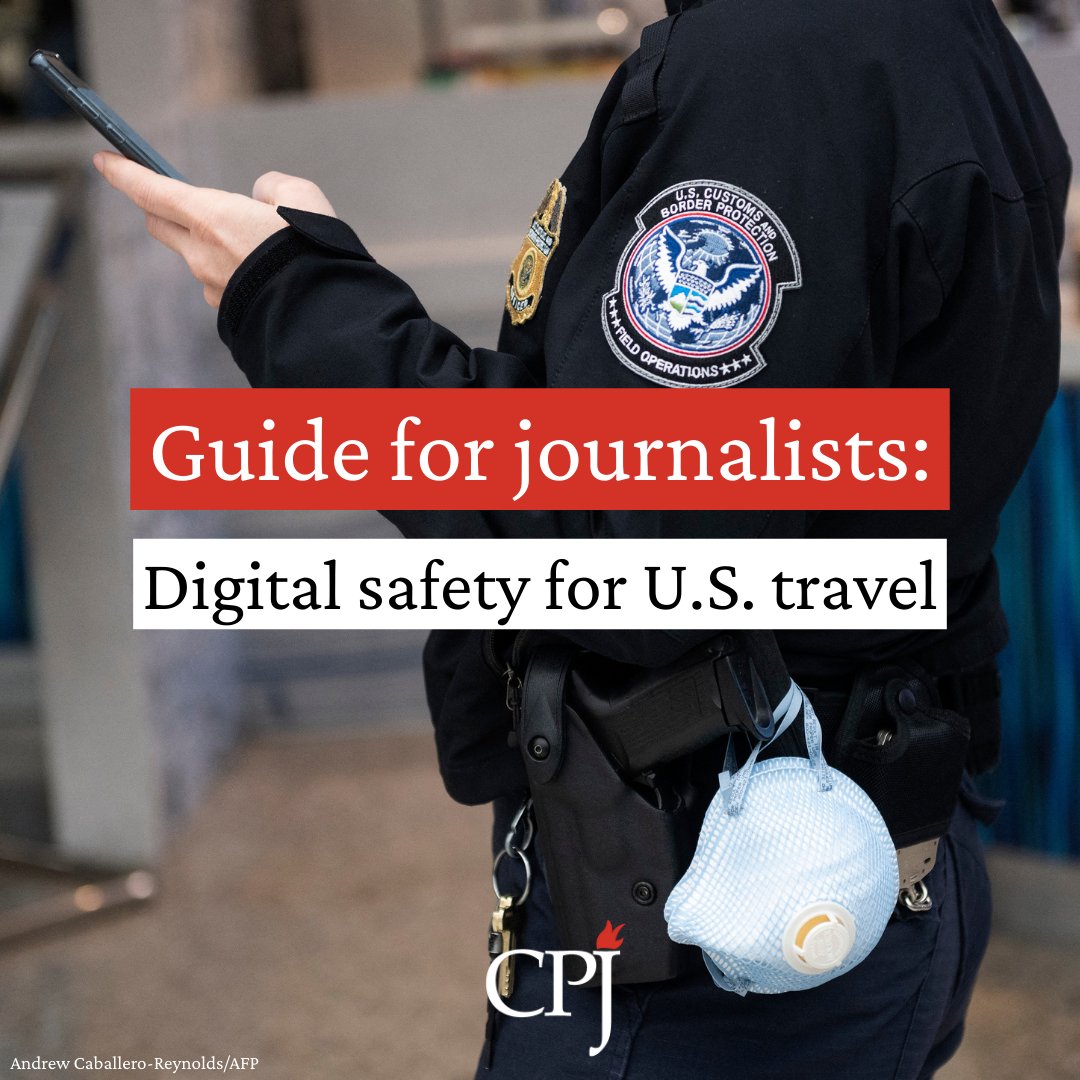 Reports of device searches and additional scrutiny at the U.S. border are on the rise amid increasing border control🤳

Are you a journalist traveling to or from the US? CPJ’s new border safety advisory outlines advice for how to protect yourself digitally. Read more🔐⤵️