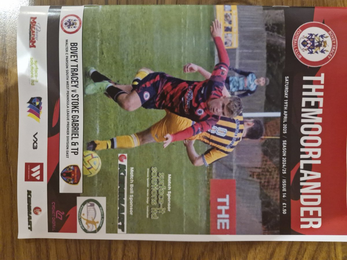 Bovey Tracey AFC (@officialboveyfc) on Twitter photo Keeping up the <a href="/demodainty/">Matthew Dainty</a> legacy, and a day earlier with thanks to our printers <a href="/aaronprinters/">Marcel Massey, Aaron Printers Limited</a> is this weekends copy of The Moorlander for the visit of <a href="/stokegtpolicefc/">Stoke Gabriel & Torbay Police FC</a>. Available on the gate for ยฃ1.50
<a href="/swpleague/">WALTER C. PARSON PENINSULA LEAGUE</a> <a href="/swsportsnews/">South West Sports News</a> <a href="/resindriveway/">Surface it Solutions</a> Keeping up the <a href="/demodainty/">Matthew Dainty</a> legacy, and a day earlier with thanks to our printers <a href="/aaronprinters/">Marcel Massey, Aaron Printers Limited</a> is this weekends copy of The Moorlander for the visit of <a href="/stokegtpolicefc/">Stoke Gabriel & Torbay Police FC</a>. Available on the gate for ยฃ1.50
<a href="/swpleague/">WALTER C. PARSON PENINSULA LEAGUE</a> <a href="/swsportsnews/">South West Sports News</a> <a href="/resindriveway/">Surface it Solutions</a>