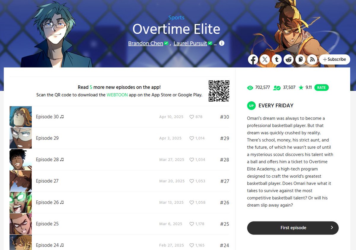 Random fact: 

While I was still at Overtime, I actually helped start this whole process for this webtoon series.

Very cool to see that it's already at 30 episodes!