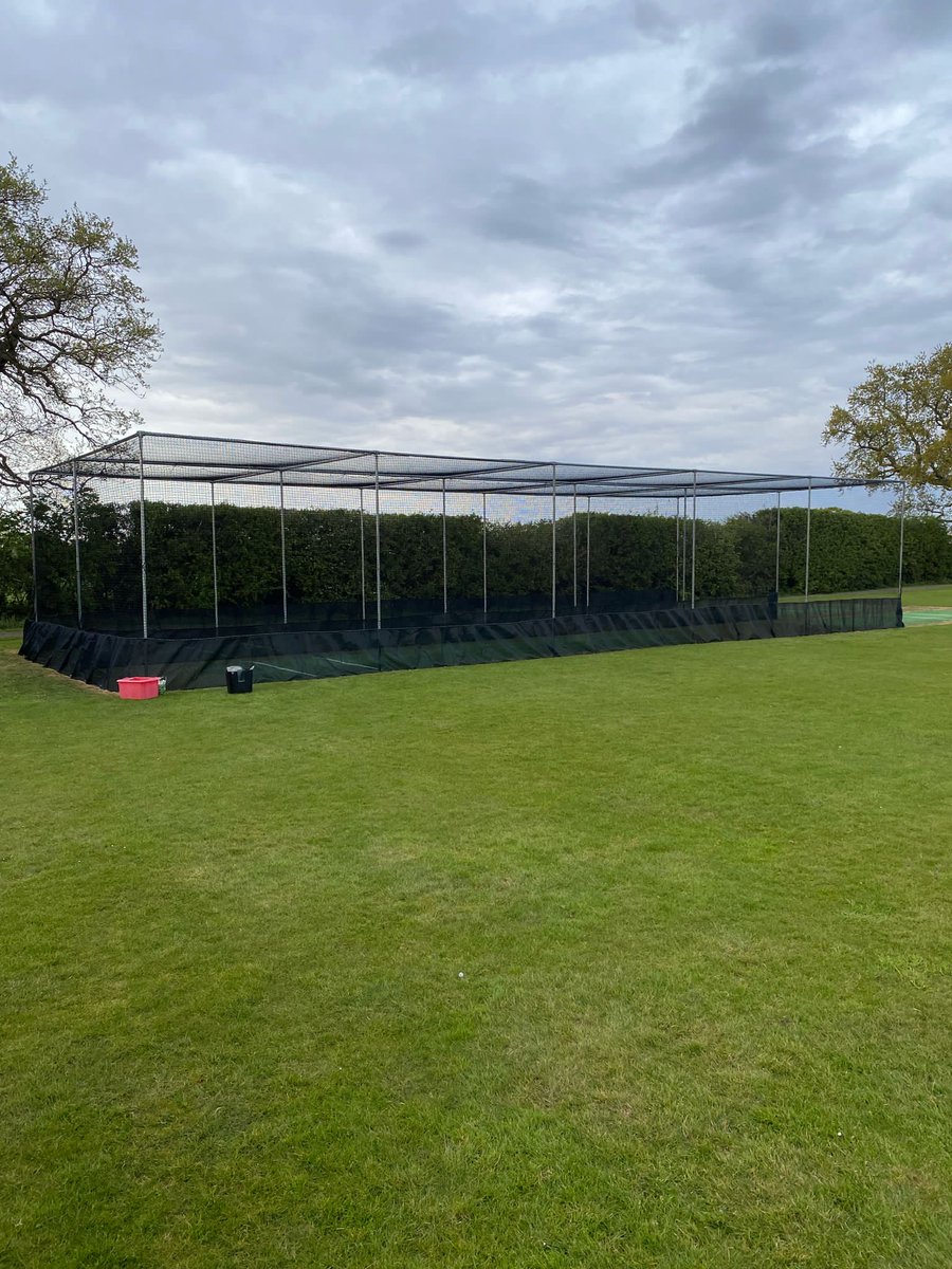 DodlestonCC's tweet photo. New nets are up as well as the new strip. Set for the season, only a few weeks to go 🏏  #Chester https://t.co/zRxP5tRDfI