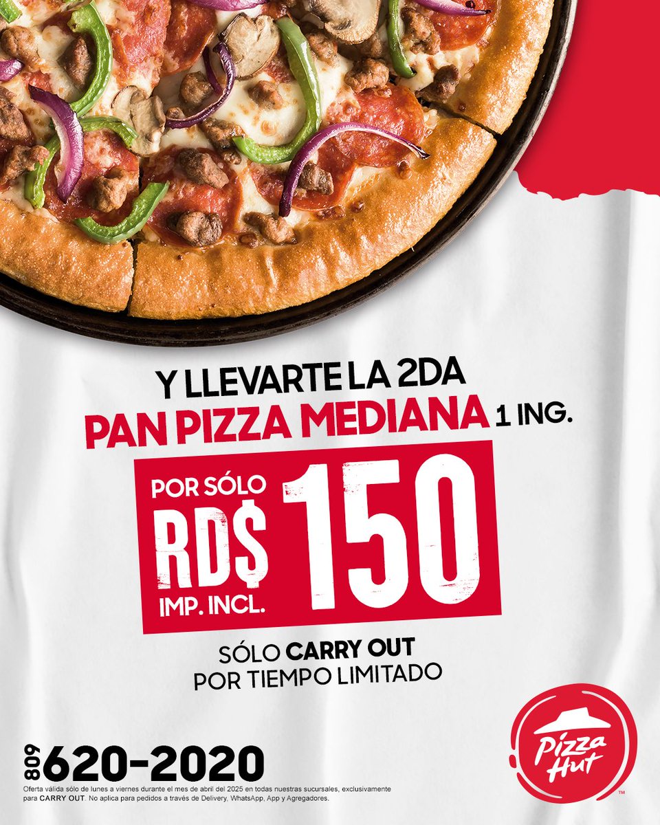 🤔 Acepta el reto y date el gusto con esta oferta irresistible.

Oferta válida sólo de lunes a viernes durante el mes de abril del 2025 en todas nuestras sucursales, exclusivamente para Carry Out. No aplica para pedidos a través de Delivery, WhatsApp, App y Agregadores.