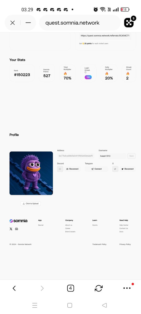 Ivaan1313's tweet image. Imagine playing a game in the metaverse with zero lag, where every transaction is lightning-fast! That’s my experience with @Somnia_Network Testnet.  
Swapping tokens on QuickSwap? Done in seconds.  

The best part: Somnia handles 400k TPS!🚀🚀🚀

#Somnia #SomniaYapStorm