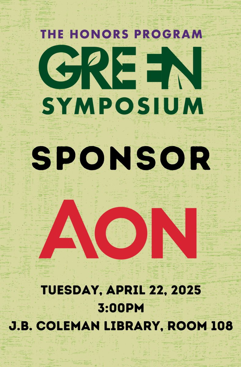 Having sponsors like Aon helps to turn dreams into reality. Having others who see your potential encourages innovation and the promise of a better future.                                       #greensymposium2025 
#earthday 
#sustainablefuture

<a href="/Aon/">あおん</a>