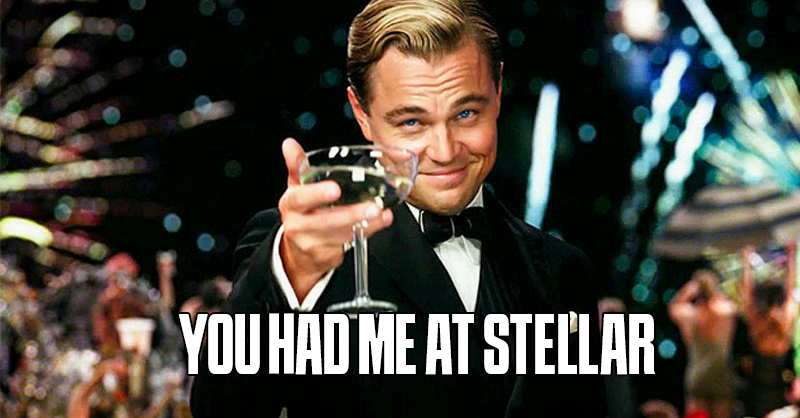 BuildOnStellar's tweet photo. Devs when they see a blockchain with 5 second finality and human-readable error messages.
