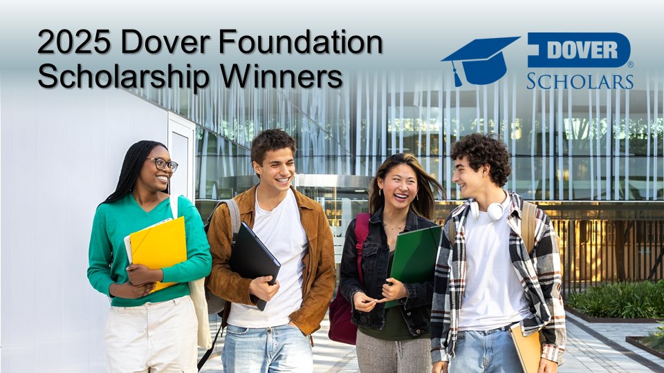 Dover announces the names of 31 winners of its 2025 Dover Foundation Scholars Program. This year’s winners represent each of Dover’s five operating segments and nearly all of its Operating Companies. Read more: ow.ly/VV5950VCJxR