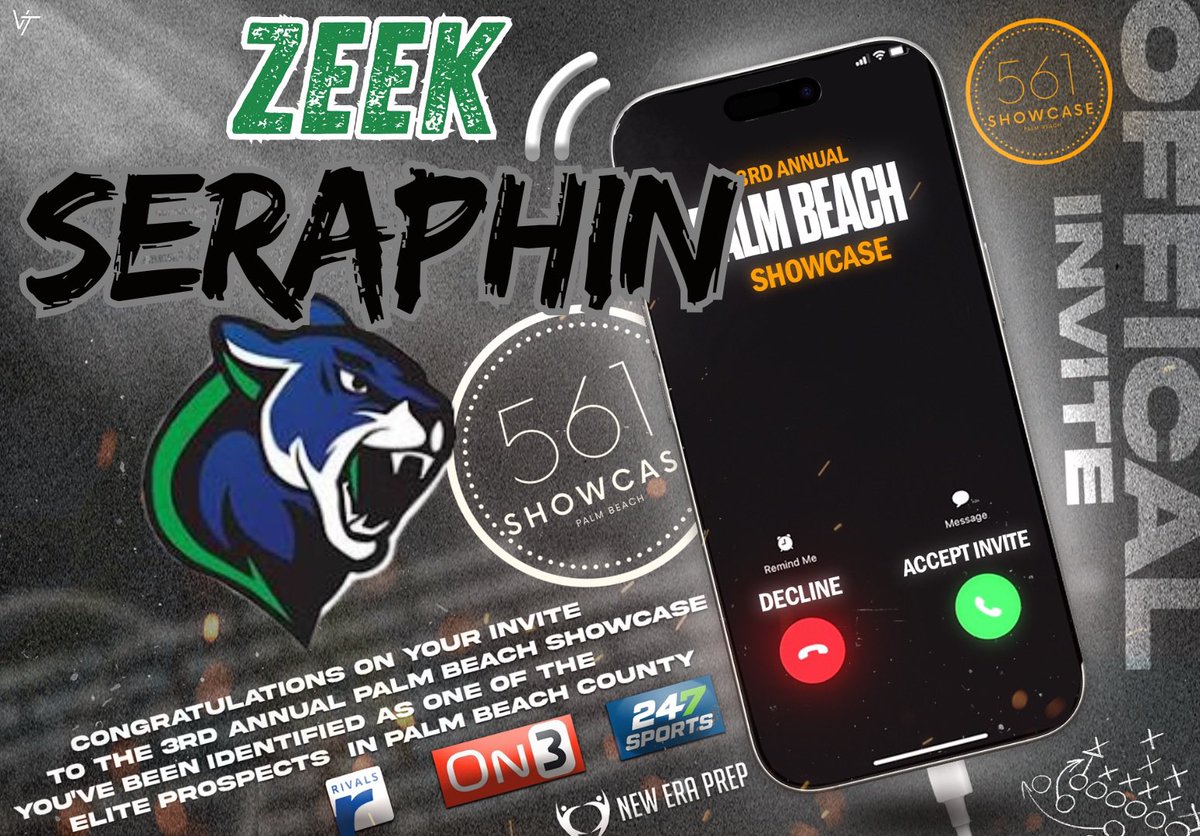 Grateful to be identified as an elite prospect, and for the opportunity to showcase my skills at the 561 showcase this weekend. <a href="/SCanyonsFB/">Somerset Canyons Football</a> <a href="/Coach_Gonzo1357/">Alex Gonzalez</a> <a href="/Coach_Pica/">Matt Pica</a> <a href="/Coach_Sime81/">Coach Sime</a> <a href="/DillonF_SC/">Coach Dillon</a> <a href="/EraPrep/">New Era Prep</a> <a href="/najitobias/">Naji Tobias</a> <a href="/ESPNTop63/">ESPN Top 63</a>