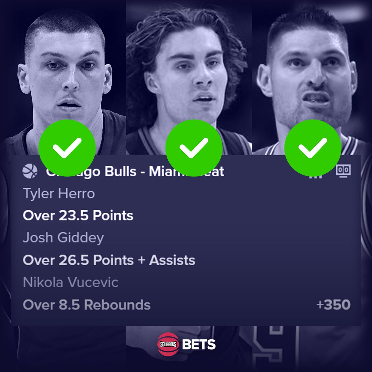 NBA Recap:

Bulls - Heat Parlay ✅ (+350) 💰
Kings - Mavericks Parlay❌