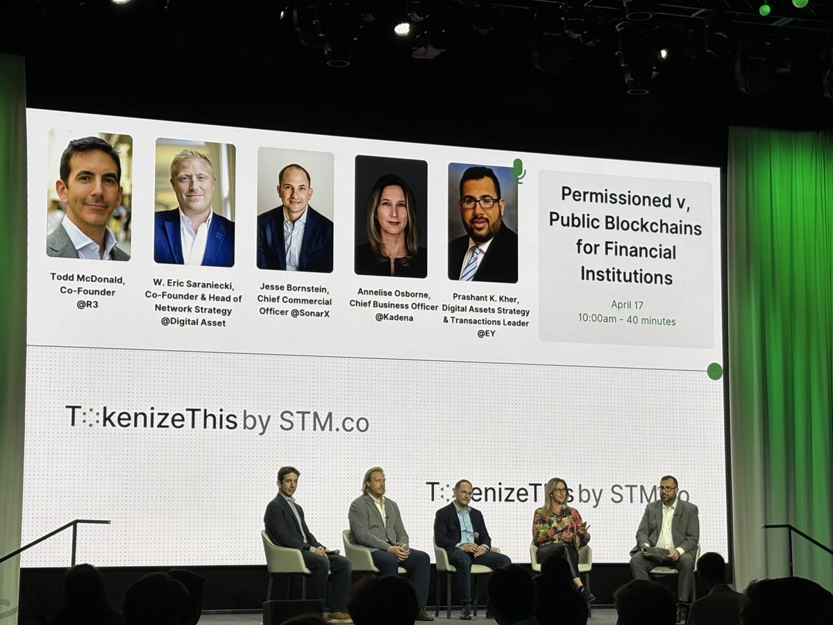 Permissioned v Public Blockchains

With $KDA CBO, <a href="/AnneliseOsborne/">Annelise Osborne</a>, on stage at <a href="/Markets_Onchain/">STM.co 🟢</a> for #TokenizeThis