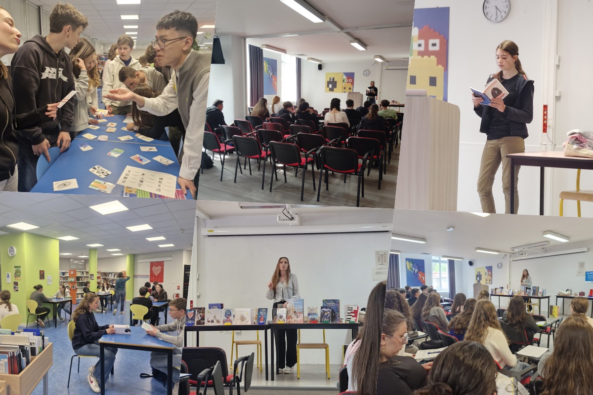 Les Pages volcaniques 2025 : Plus de 70 élèves se sont retrouvés au lycée de Riom mardi 15 avril pour finaliser le projet lecture « les Pages volcaniques » mené par les documentalistes et professeures de français des différents établissements. 
lyceedechamalieres.fr/?p=14413