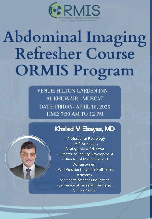 Khaled Elsayes (@elsayeskhaled) on Twitter photo Great pleasure and honor to see friends, colleagues and trainees in Oman <a href="/medical_oman/">Oman Medical Association</a> <a href="/ACOREdu/">Academy of Online Radiology Education</a> <a href="/MedBlendPub/">MedBlend</a> Great pleasure and honor to see friends, colleagues and trainees in Oman <a href="/medical_oman/">Oman Medical Association</a> <a href="/ACOREdu/">Academy of Online Radiology Education</a> <a href="/MedBlendPub/">MedBlend</a>