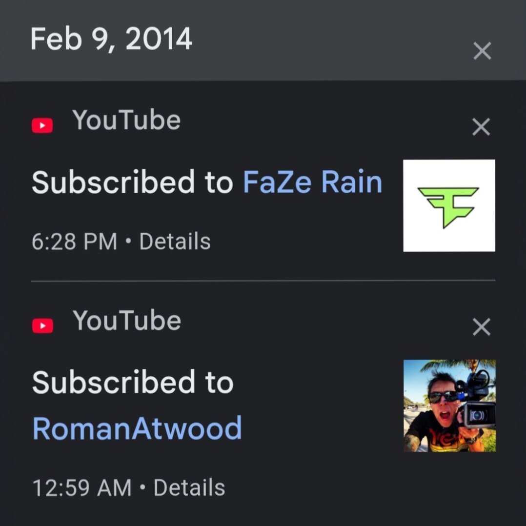 NeverMoore_'s tweet photo. @RomanAtwood went through my youtube subscriptions the other day, and I have been following you for over 11 years. 😳😳   and I'm pretty positive I been watching u for longer than that https://t.co/MnFVzgPLSY