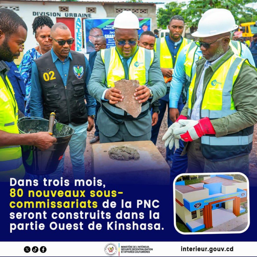 Alix_rdc's tweet photo. Trois mois, c’est le délai de construction de 80 nouveaux Sous-Commissariats de la PNC Kinshasa-Ouest. Nous saluons👏👌 @fatshi13 @SuminwaJudith @shabani_lukoo
#PAG2024_2028
#Pilier2 https://t.co/uGHBHEpch0