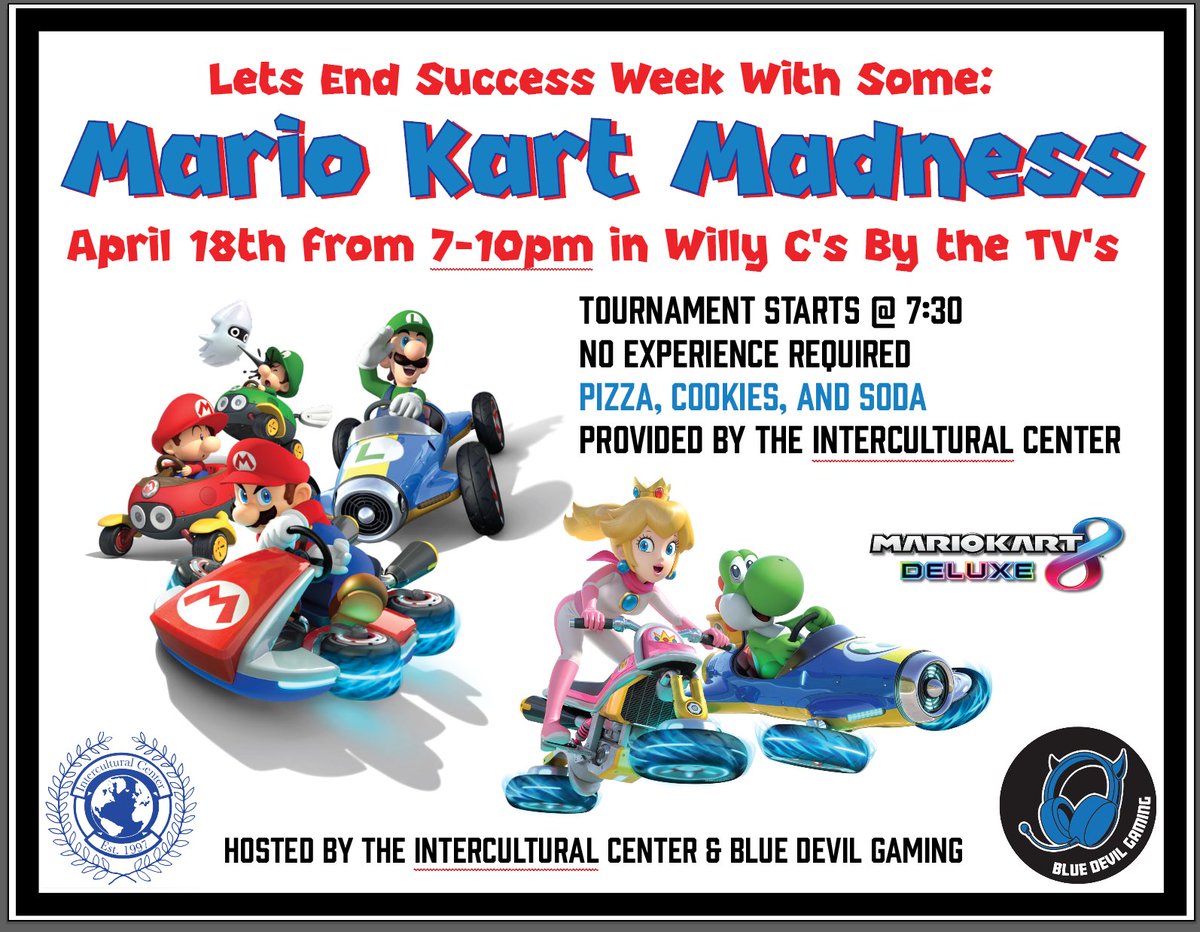 FredoniaIC's tweet photo. Tied-In Thursday Recap 👀✨
 Today: Create to Demonstrate in S204DE, Williams Center—express social justice through art 🎨✊🏾 + free food!
 Fri: Mario Kart Tournament at WillyC’s, 7 PM 🎮 Big prizes + snacks!

Let’s finish the week strong! https://t.co/Xg3ekk0LKx