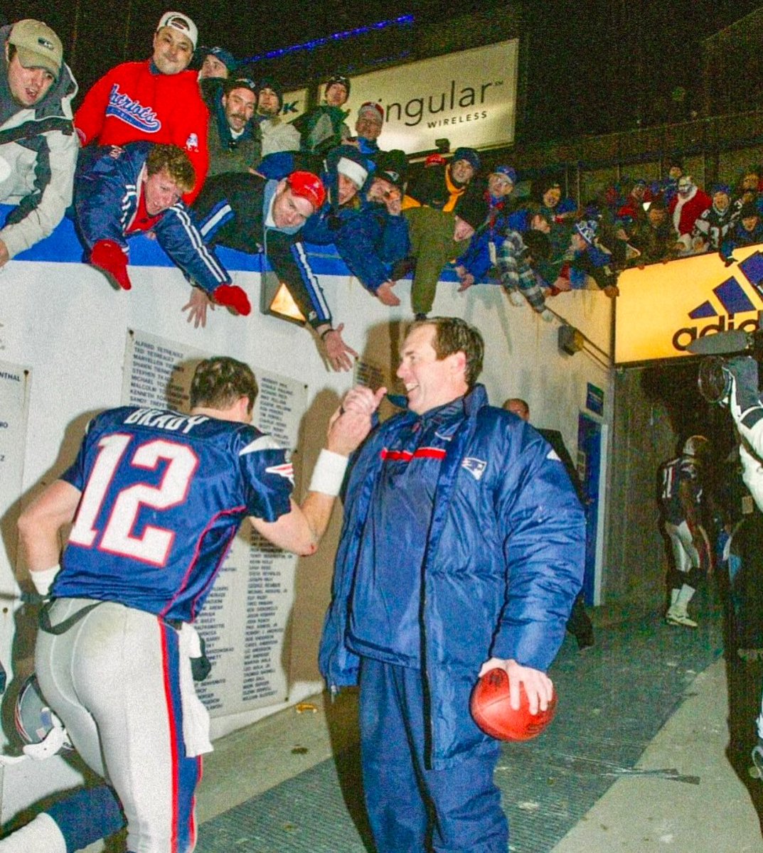Rare Tom Brady/Bill Belichick photo