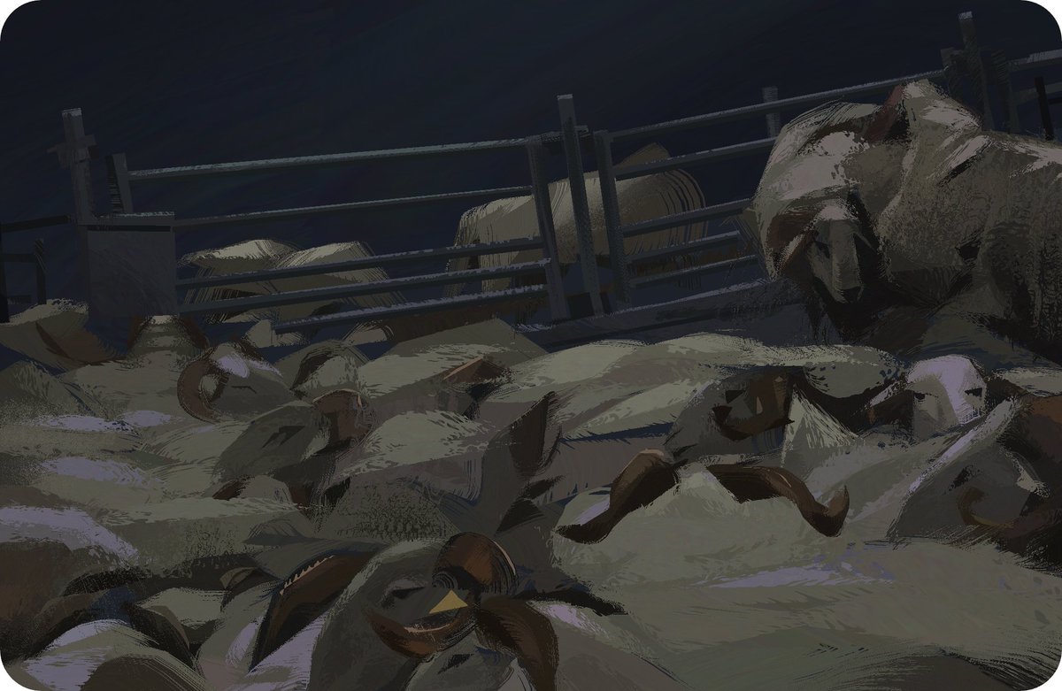 17/30 #Pleinairpril #PleinAirpril2025 #heavypaint #goat #brebis #cantal #vouivre #dragon #BEEE #barriere #traite #plumage #fur #laine