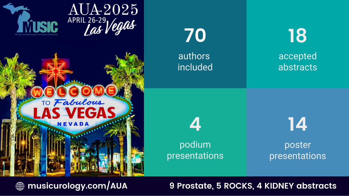 MUSIC Urology (@musicurology) on Twitter photo 🎉MUSIC is excited to share 2⃣0⃣ presentations with you all next week at #AUA25
1⃣8⃣ abstract presentations and
2⃣ State of the Art Lectures from <a href="/peepeeDoctor/">Khurshid Ghani</a> and <a href="/cancerdrlane/">Brian Lane</a>
Make sure to add them to your schedule 📆
🔗musicurology.com/aua/
#aua2025 🎉MUSIC is excited to share 2⃣0⃣ presentations with you all next week at #AUA25
1⃣8⃣ abstract presentations and
2⃣ State of the Art Lectures from <a href="/peepeeDoctor/">Khurshid Ghani</a> and <a href="/cancerdrlane/">Brian Lane</a>
Make sure to add them to your schedule 📆
🔗musicurology.com/aua/
#aua2025