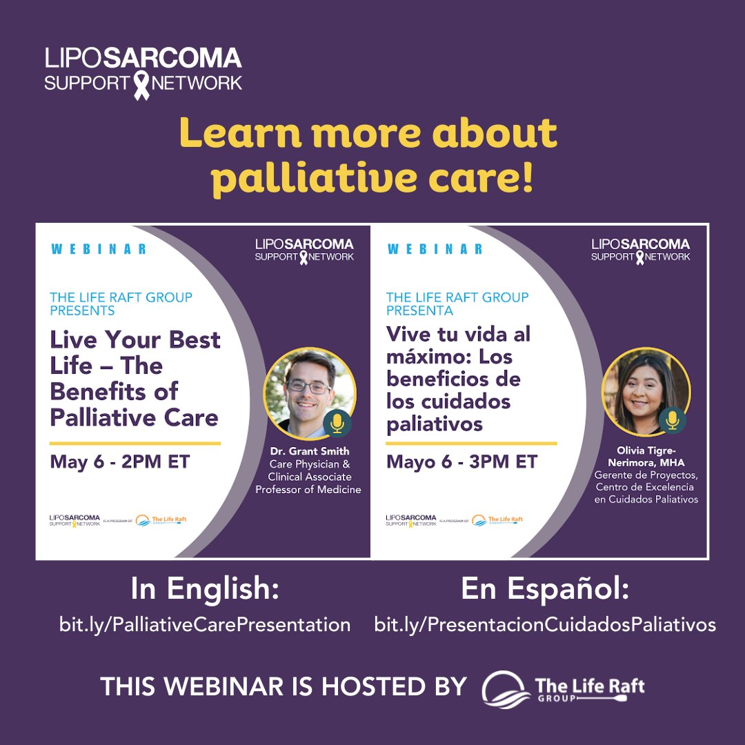 Liposarcoma Support Network (@liposarcoma_sn) on Twitter photo Tomorrow, May 6th, 2025, Dr. Smith and Ms. Nerimora will talk more about the benefits of palliative care. Don’t miss it! English webinar: bit.ly/PalliativeCare… Spanish webinar: bit.ly/CuidadosPaliat… #lipo101 #lipoeducation #liposarcoma <a href="/StanfordHealth/">Stanford Health Care</a> Tomorrow, May 6th, 2025, Dr. Smith and Ms. Nerimora will talk more about the benefits of palliative care. Don’t miss it! English webinar: bit.ly/PalliativeCare… Spanish webinar: bit.ly/CuidadosPaliat… #lipo101 #lipoeducation #liposarcoma <a href="/StanfordHealth/">Stanford Health Care</a>