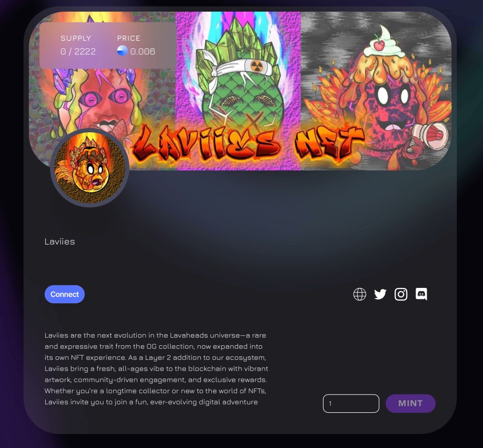 Our new Lavi NFT collection has erupted on <a href="/base/">Base</a>, a  piece is a fiery blast of creativity and power. You’re now part of a molten movement that’s just heating up.  

Let the eruption begin!  

nitrodome.com/lp/8453/Laviies