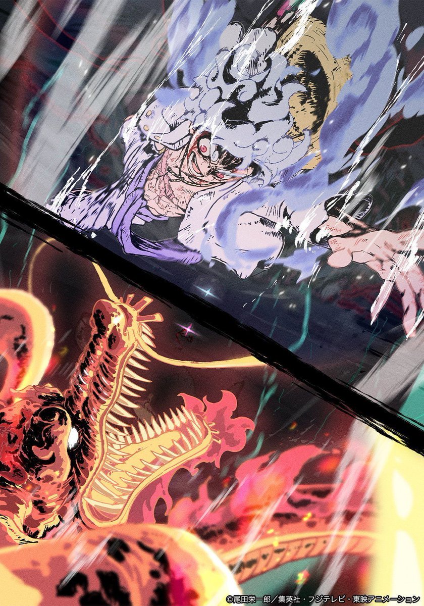 strawhats's tweet photo. Luffy vs Kaido https://t.co/gQmi30Y5Dp