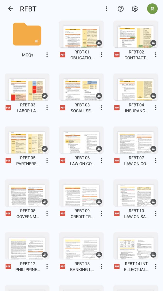 Anyway, here's my complete RFBT notes. Hope these help.

Link: drive.google.com/drive/folders/…