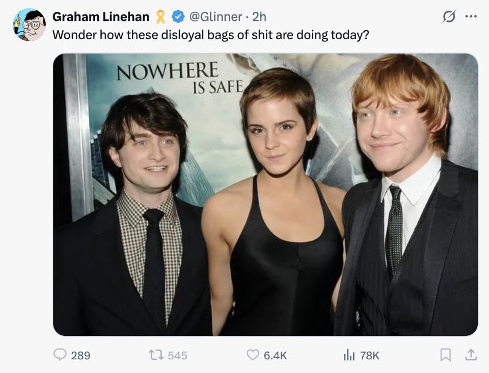 Ok. This is why I say Transphobia is the weirdest of all the bigotries. 

This guy is mad at these three because they do not share the same views as someone he agrees with. 

They’re not trans. They just don’t hate trans people. And he is sitting there hating them for it.