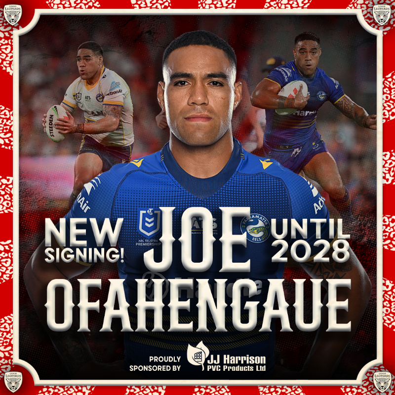 LeighLeopardsRL's tweet photo. 🐆𝗡𝗘𝗪 𝗦𝗜𝗚𝗡𝗜𝗡𝗚!🖊

Leigh Leopards are delighted to confirm the signing of Tonga international prop forward Joe Ofahengaue from Parramatta Eels on a three-and-a-half-year contract to the end of the 2028 season.

Sponsored by @JJHarrisonspvc

⬇️ READ MORE