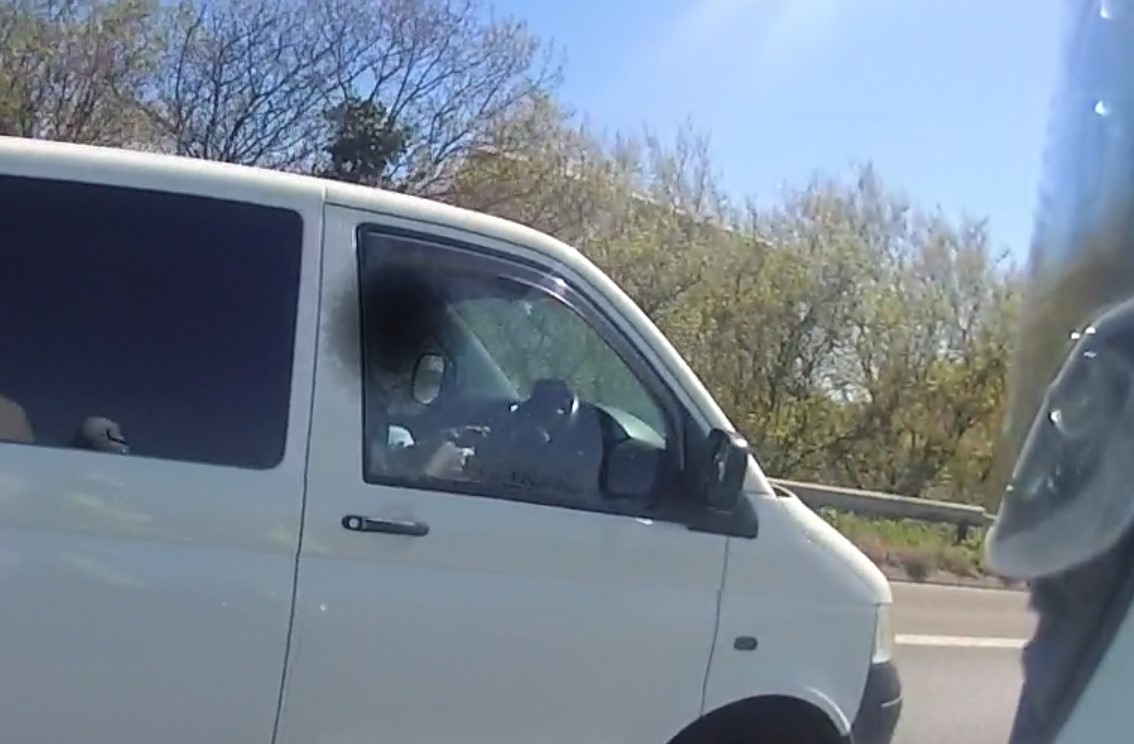 HantsPolRoads's tweet photo. Following on from the "Selfie" on the A27, 7 drivers were caught today by a big yellow police motorcycle that is designed to stand out...unless your engrossed in your mobile phone. We can be anywhere, any time as these drivers found out.   #fatalfour #portsmouth #27312 https://t.co/KjUmJtmjZS