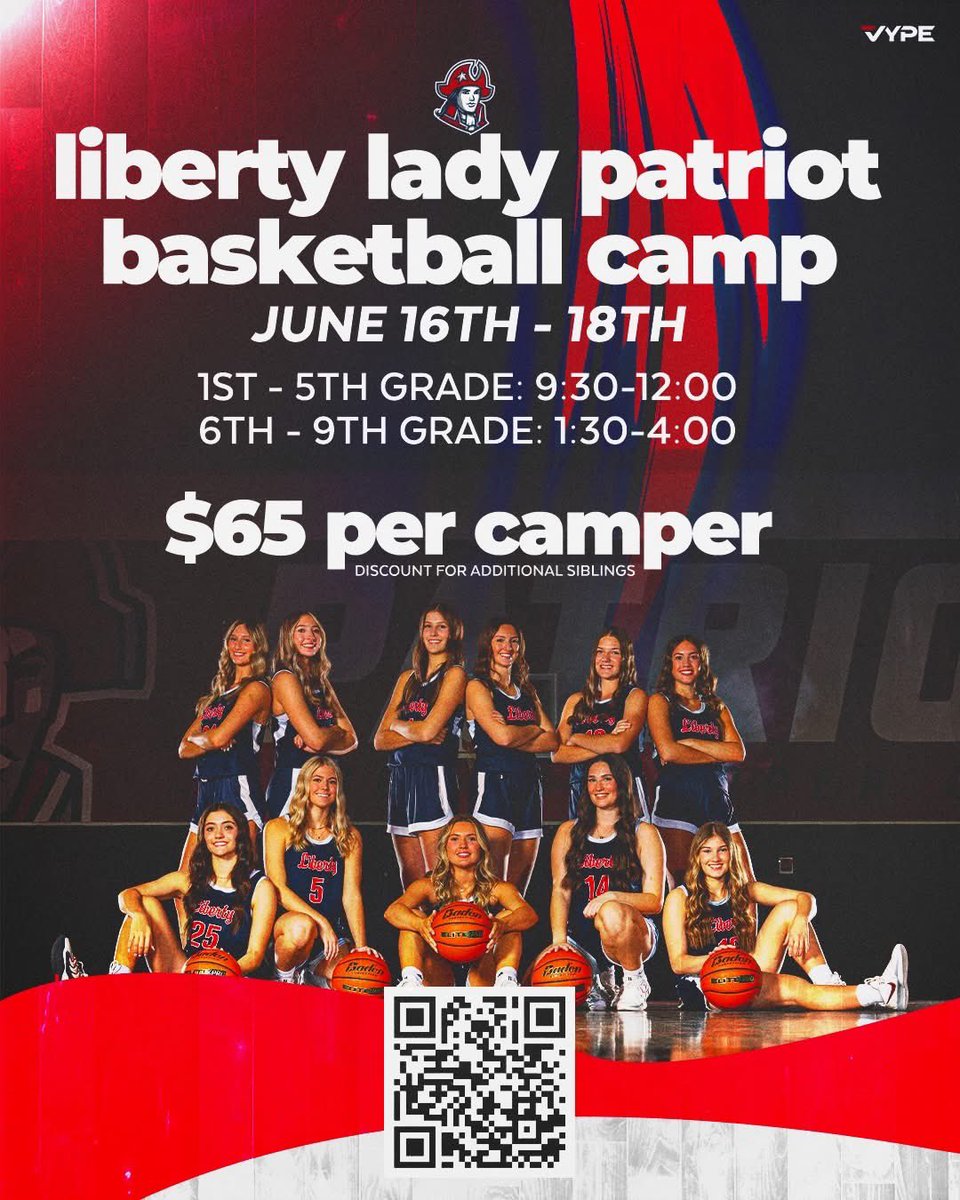 Time for camp! We can't wait for you to come hang out with the Lady Pats this summer! ♥️🤍💙

Please use the QR Code or link to fill out the google form to sign up.

forms.gle/anJDa1i2oSkrBv…