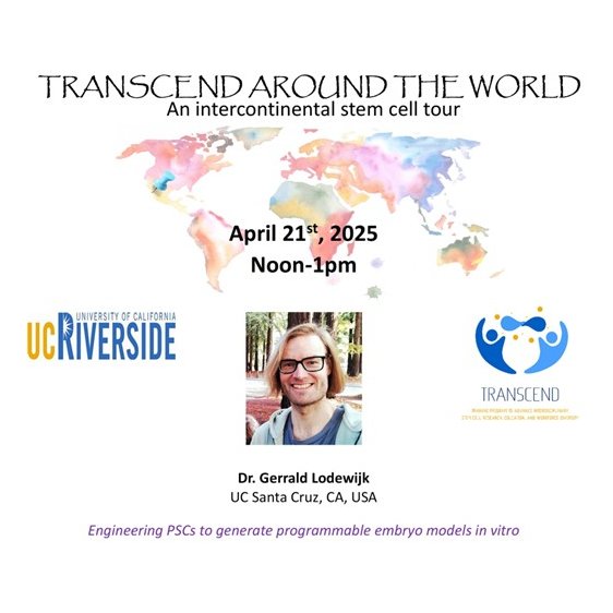 Talbot Research Group (@talbot_lab_ucr) on Twitter photo This Monday, April 21st, the spring Stem Cell Seminar Series will host Dr. Gerrald Lodewijk, from UC Santa Cruz. He will discuss human embryogenesis and implantation in “Engineering PSCs to generate programmable embryo models in vitro”.
<a href="/ucsc/">UC Santa Cruz</a> <a href="/UCRStemCell/">UCR Stem Cell Center & Core</a> <a href="/UCRiverside/">UC Riverside</a> This Monday, April 21st, the spring Stem Cell Seminar Series will host Dr. Gerrald Lodewijk, from UC Santa Cruz. He will discuss human embryogenesis and implantation in “Engineering PSCs to generate programmable embryo models in vitro”.
<a href="/ucsc/">UC Santa Cruz</a> <a href="/UCRStemCell/">UCR Stem Cell Center & Core</a> <a href="/UCRiverside/">UC Riverside</a>