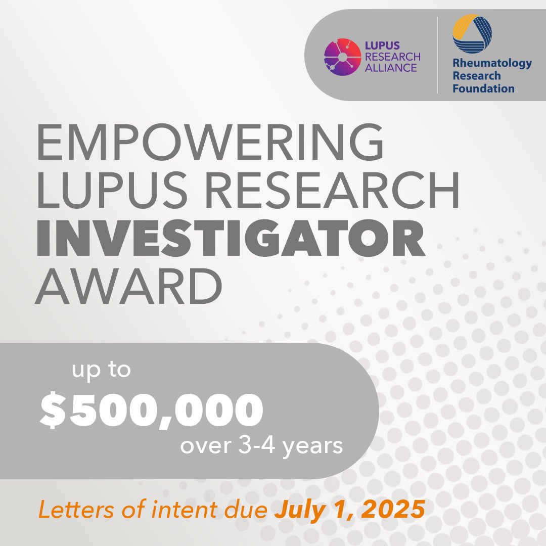 Are you an early-career scientist or junior investigator committed to a career in rheumatology and lupus research?

The LRA/RRF Empowering Lupus Research Partnership is now accepting applications for funding that supports innovative, transformative lupus research.

This is your