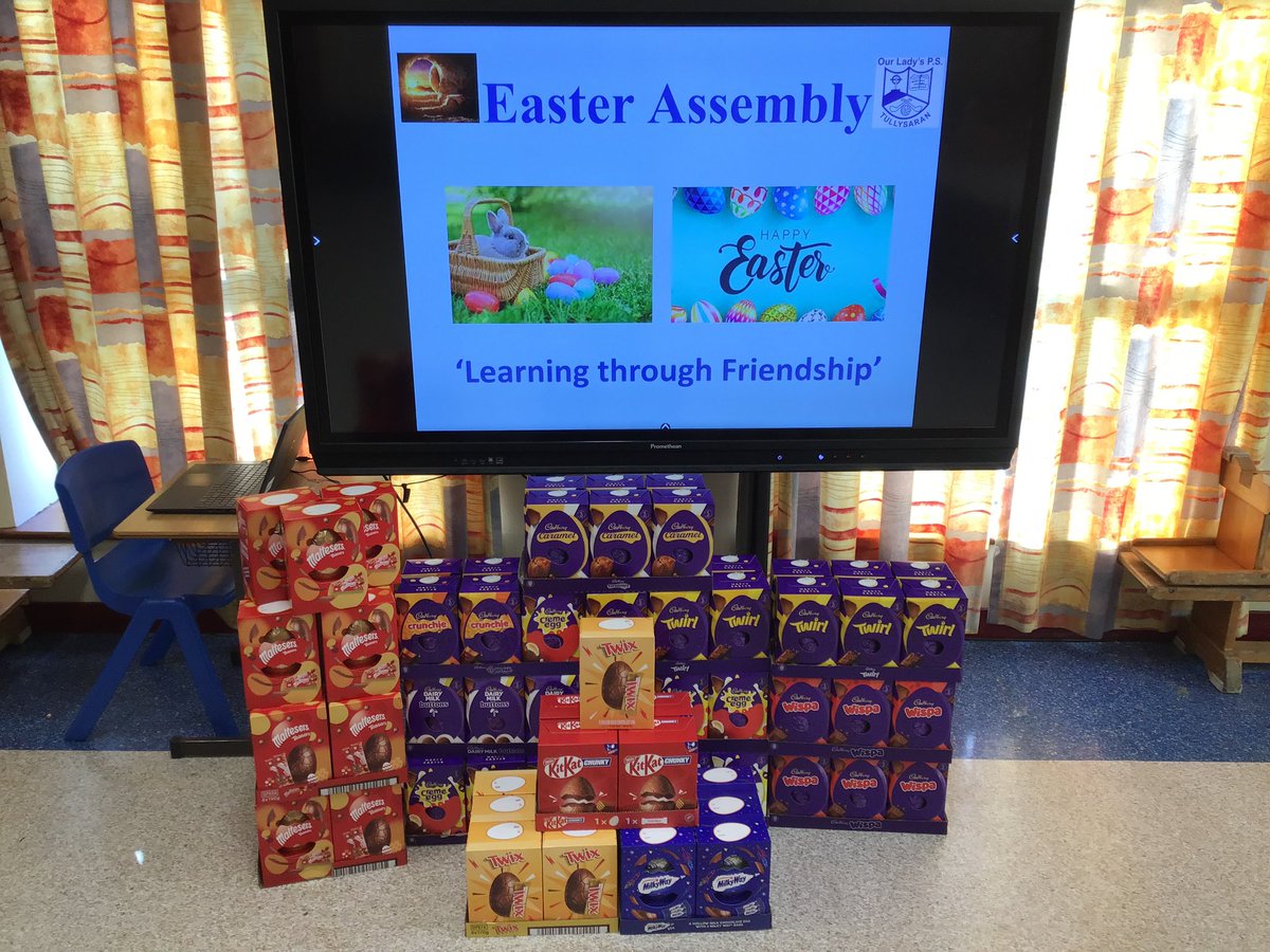 OLPSTullysaran's tweet photo. 🐣 🙏 Easter Assembly 🙏 🐣
We celebrated Easter with a special assembly to reward our pupils for excellent Mathletics, Mathseeds &amp; Nessy work; tremendous bravery and Mass serving throughout the year. Well done everyone 🤩 👍
#LearningthroughFriendship https://t.co/W1EfGFaFpb