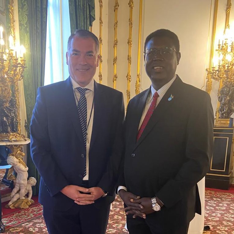 Foreign Minister Semaya Kumba held a productive meeting with Swiss Special Envoy for the Horn of Africa, Ambassador Sylvain Astier, on the sidelines of the London Conference on Sudan. Their discussions focused on topics of mutual interest and concern. <a href="/SwissMFA/">Swiss MFA</a> #DiplomacySS