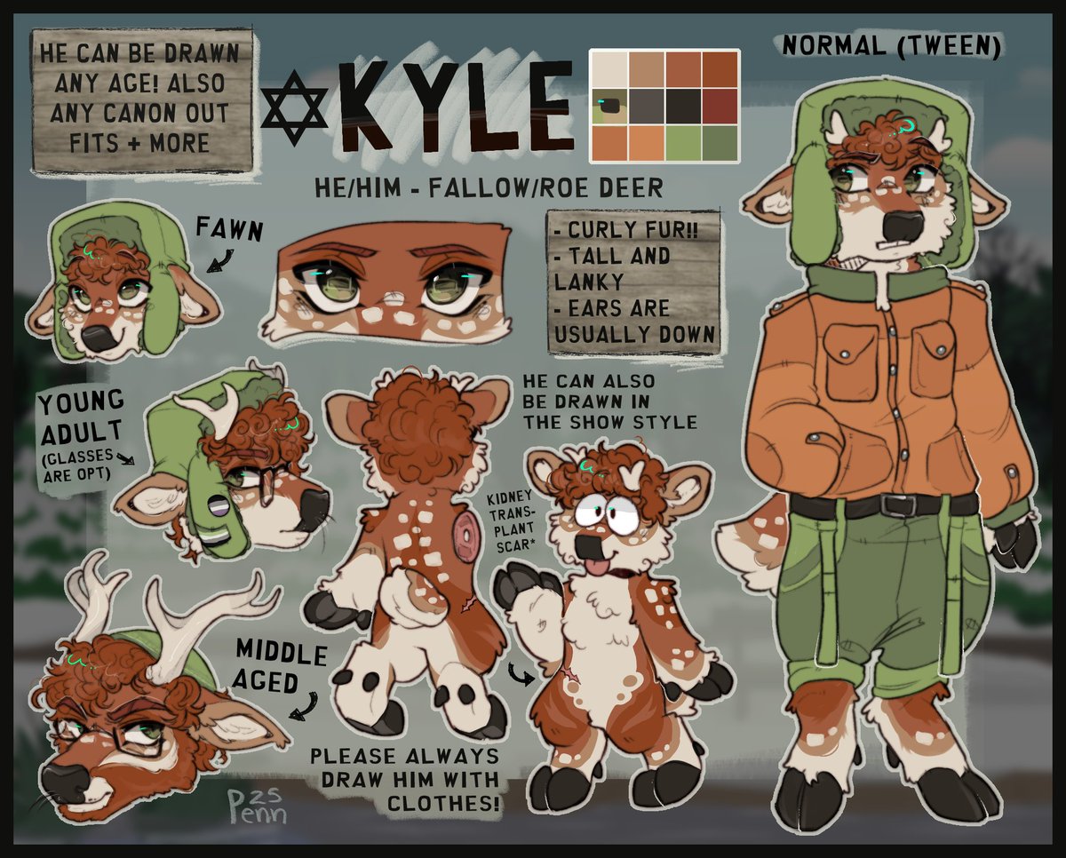 SerPennDragon's tweet image. Made an updated ref for him 🦌#southpark #spkyle