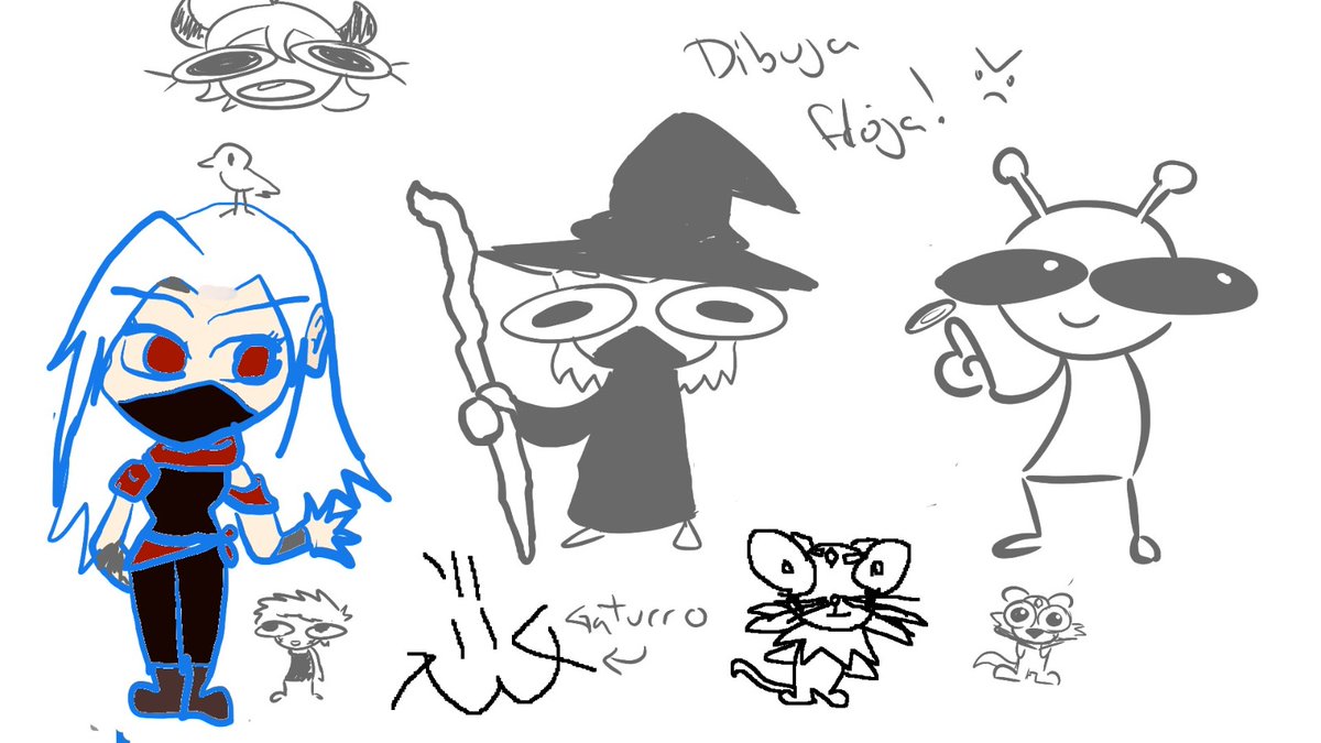 Ayer mi buen amigo y colega Jedelu nos invito a jugar/dibujar junto a Dai (La orden de la sombra) y salieron varias cosas bonitas 💜