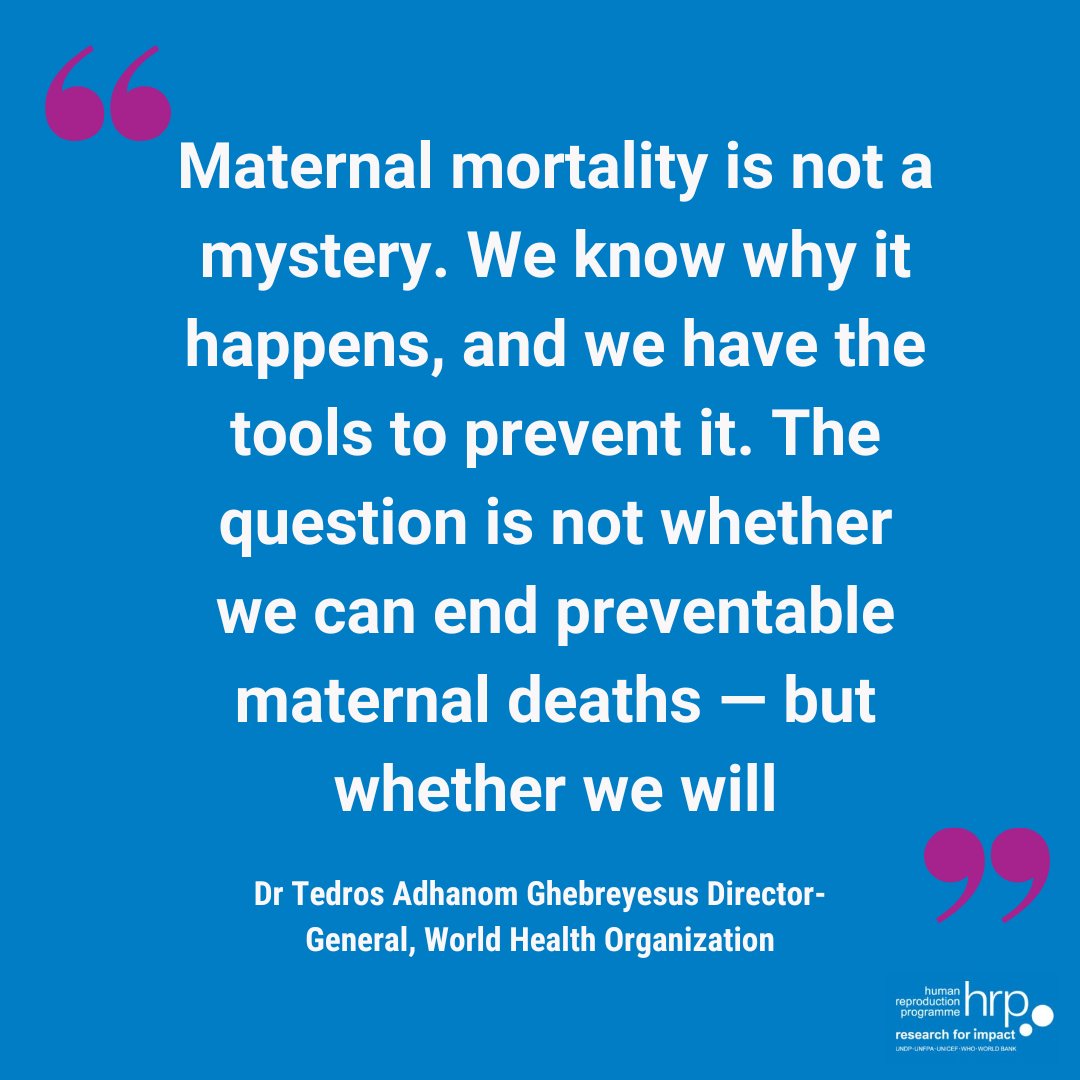 HRP (@hrpresearch) on Twitter photo Maternal mortality is not a mystery. We have the tools to stop it.
Our MMR report highlights progress, yet a woman still dies every 2 minutes from causes we can prevent.
Dr. Tedros’ message is clear!
📘 Read the full report: bit.ly/448mmae
#SRHR #HopefulFutures Maternal mortality is not a mystery. We have the tools to stop it.
Our MMR report highlights progress, yet a woman still dies every 2 minutes from causes we can prevent.
Dr. Tedros’ message is clear!
📘 Read the full report: bit.ly/448mmae
#SRHR #HopefulFutures