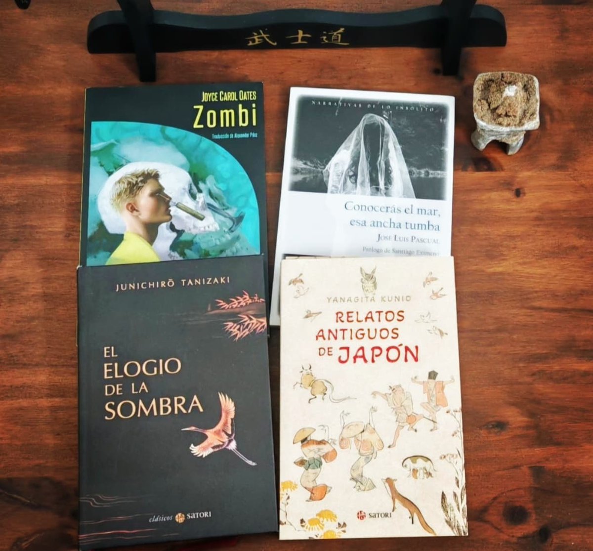 Los libros en físico que me acompañarán en mi viaje (¿espiritual o algo así?). Por desgracia no puedo meter más en la maleta y como estos no me durarán las seis semanas que voy a perderme por ahí, también llevo otros en digital 😅