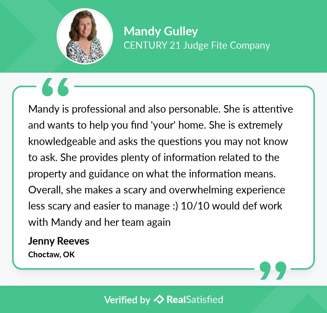 MandyEdlin's tweet image. You know what makes me happy? A happy client. realsatisfied.com/Mandy-Gulley via @realsatisfied