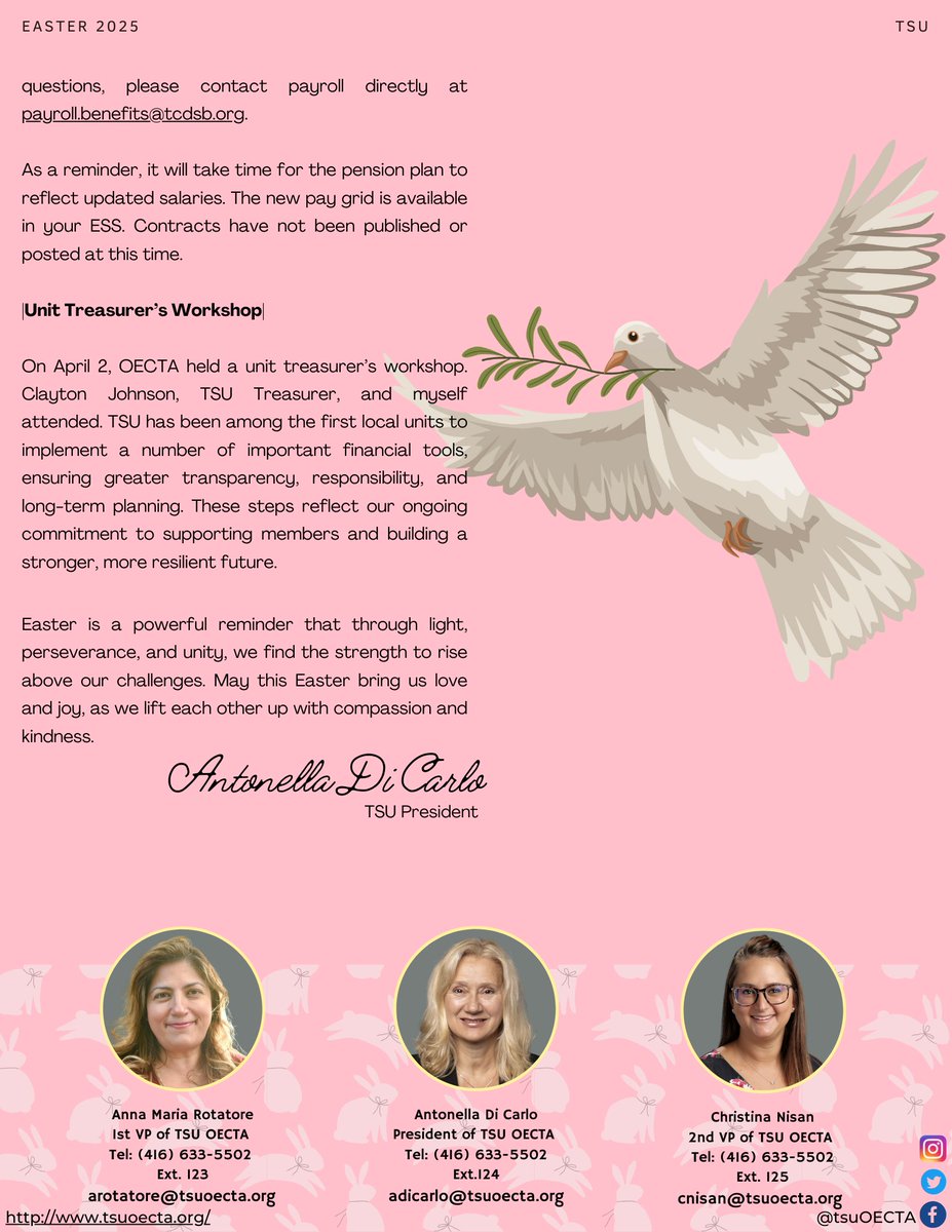 Members, please check your email for the Easter 2025 President's Message.