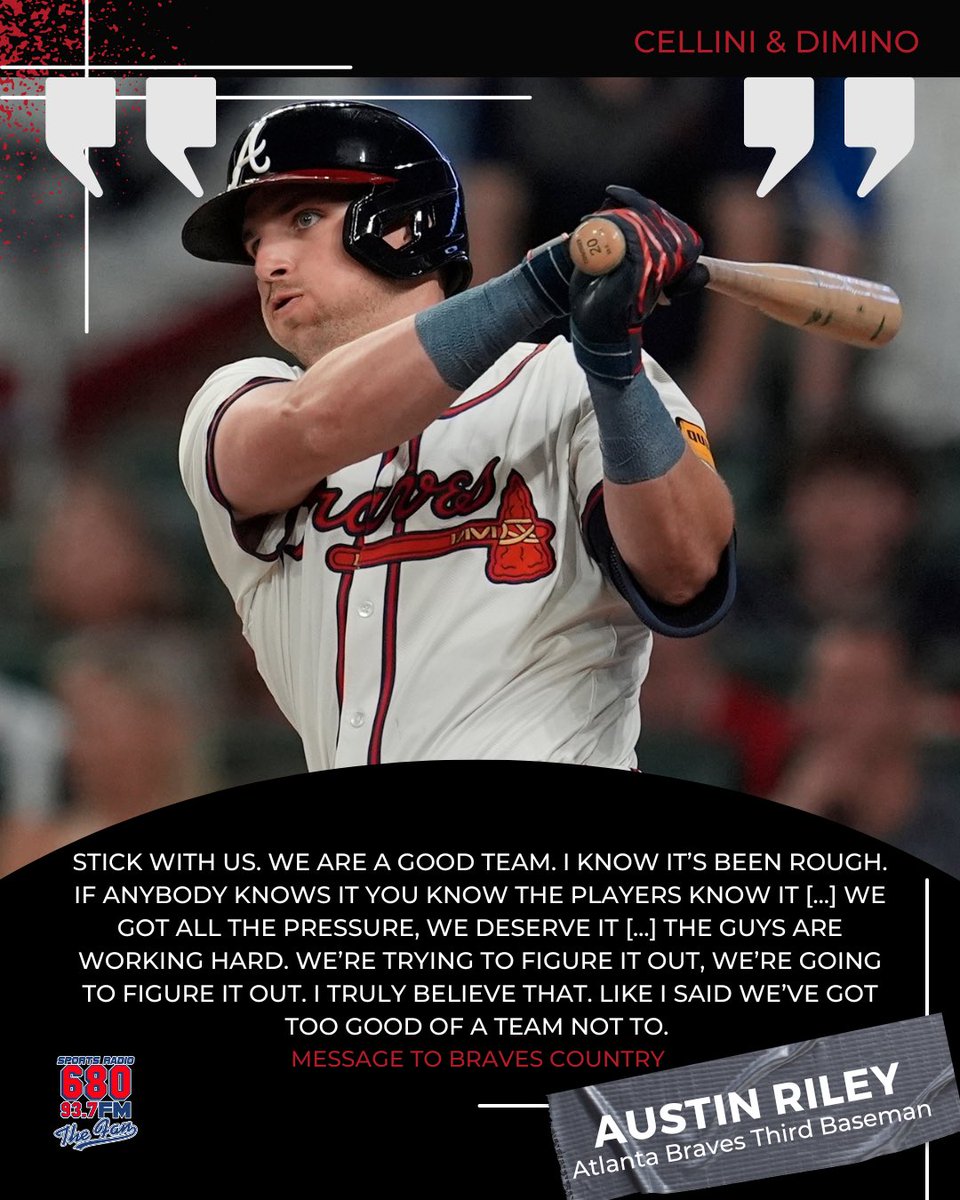 680TheFan's tweet image. You heard the man, don’t give up just yet 🫡 @austinriley1308
FULL INTERVIEW 🎧 omny.fm/shows/cellini-…