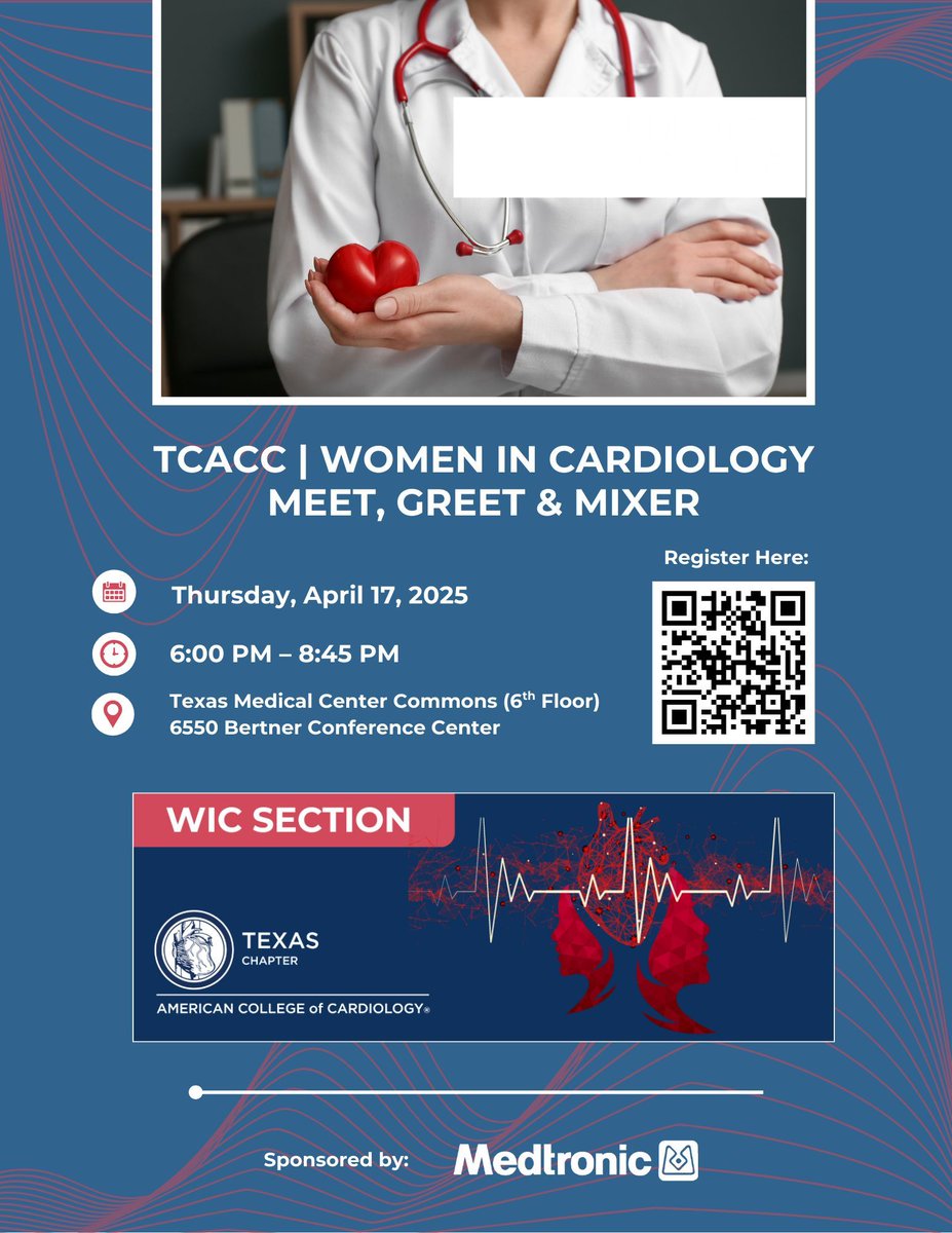 Houston area: RSVP to our #WomeninCardiology Mixer tonight! More information on this flyer. Limited spots remaining! surveymonkey.com/r/ZXYWX52